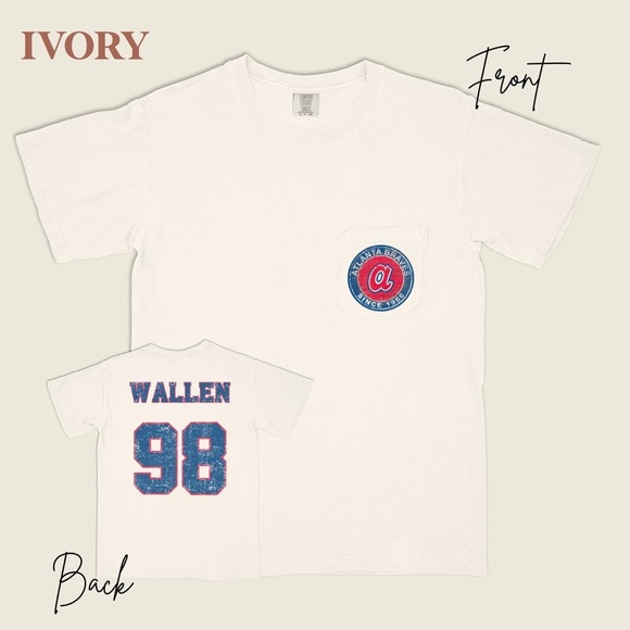 98 Braves Tee | Wallen Tee | Morgan Wallen | Comfort Colors | SM-XXL | NAVY - Picture 3 of 3